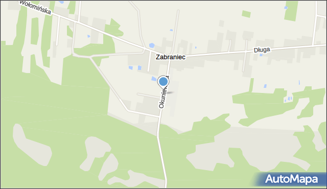 Zabraniec, Okuniewska, mapa Zabraniec