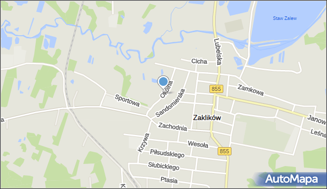 Zaklików, Okólna, mapa Zaklików