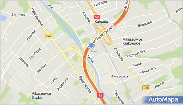 Bielsko-Biała, Olszynowa, mapa Bielsko-Białej