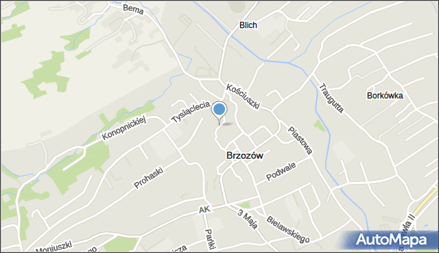 Brzozów, Olejarska, mapa Brzozów