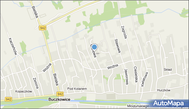 Buczkowice, Olchowa, mapa Buczkowice