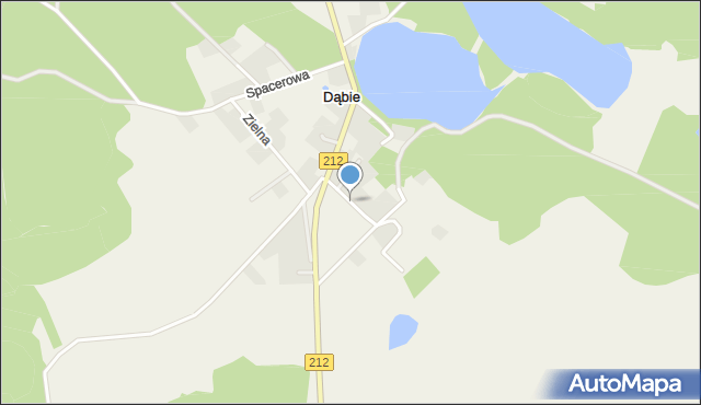 Dąbie gmina Bytów, Olimpijska, mapa Dąbie gmina Bytów