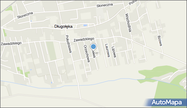 Długołęka powiat wrocławski, Olchowa, mapa Długołęka powiat wrocławski