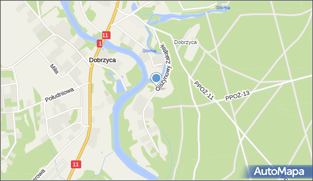 Dobrzyca gmina Szydłowo, Olszynowy Zakątek, mapa Dobrzyca gmina Szydłowo