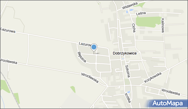 Dobrzykowice, Oliwkowa, mapa Dobrzykowice