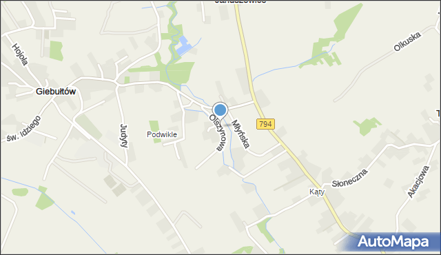 Giebułtów gmina Wielka Wieś, Olszynowa, mapa Giebułtów gmina Wielka Wieś