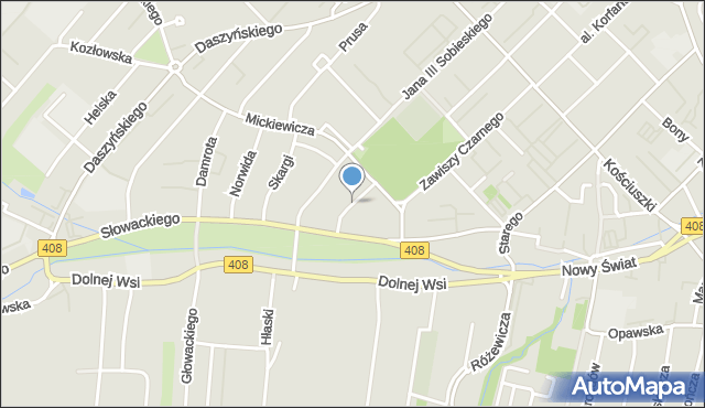 Gliwice, Oleśnickiego, mapa Gliwic