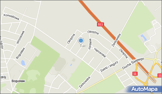 Jarocin, Olimpijska, mapa Jarocin