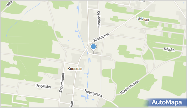 Karakule, Olszowa, mapa Karakule