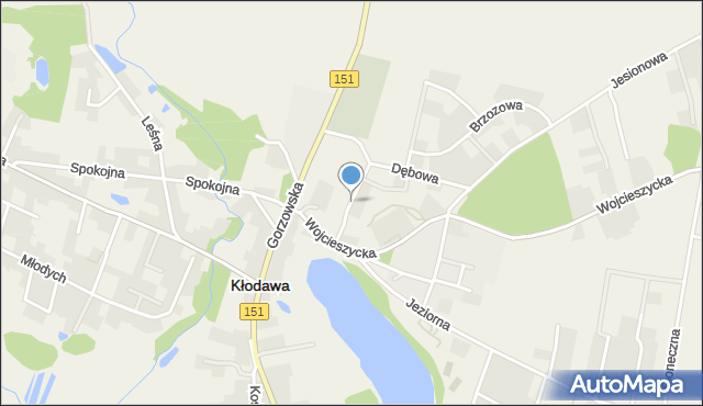 Kłodawa powiat gorzowski, Olchowa, mapa Kłodawa powiat gorzowski