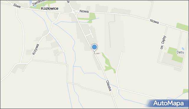 Kozłowice, Oleska, mapa Kozłowice