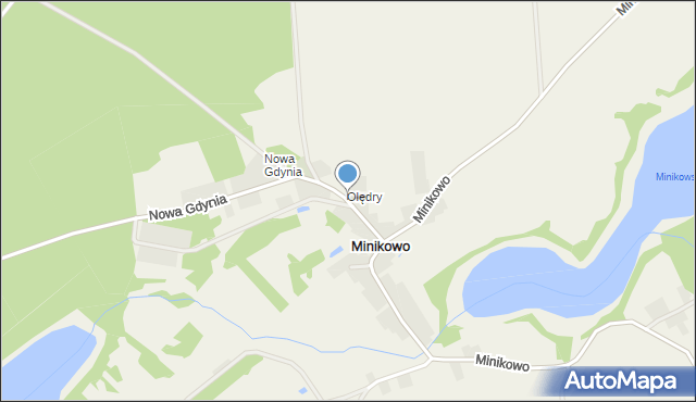 Minikowo gmina Lubiewo, Olędry, mapa Minikowo gmina Lubiewo