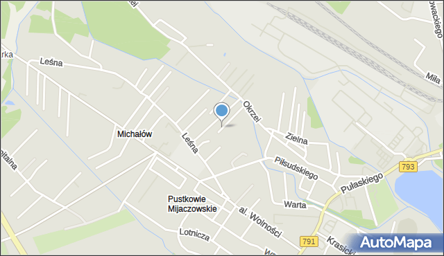 Myszków, Olszowa, mapa Myszków