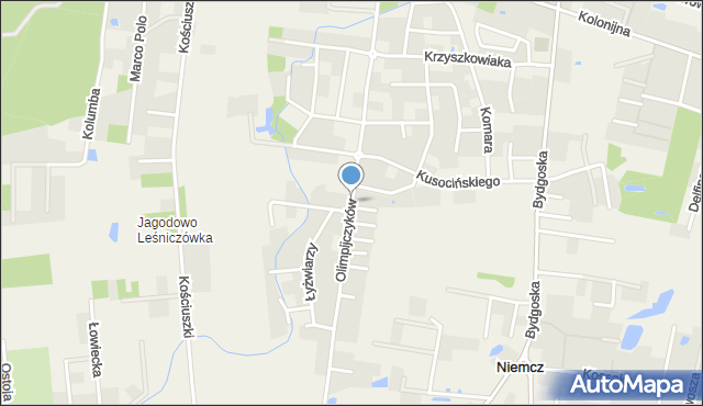 Niemcz, Olimpijczyków, mapa Niemcz