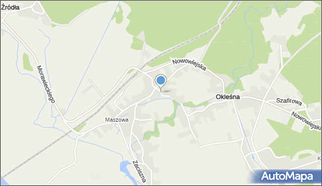 Okleśna, Olszówka, mapa Okleśna