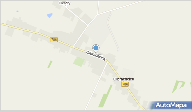 Olbrachcice gmina Dąbrowa Zielona, Olbrachcice, mapa Olbrachcice gmina Dąbrowa Zielona