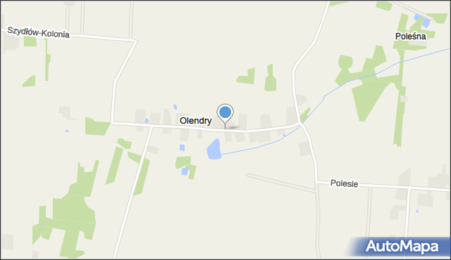 Olendry gmina Grabica, Olendry, mapa Olendry gmina Grabica