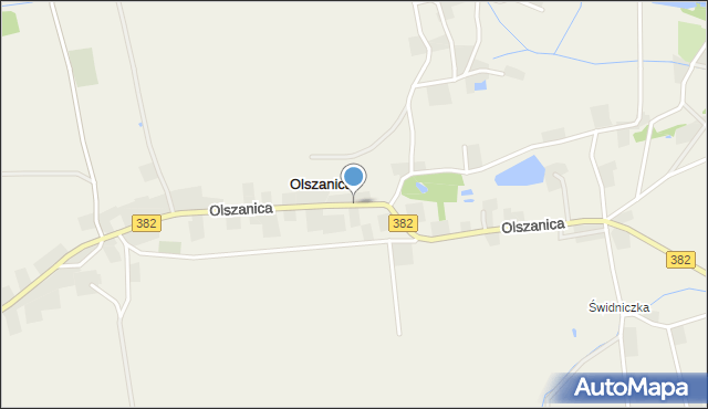 Olszanica gmina Zagrodno, Olszanica, mapa Olszanica gmina Zagrodno