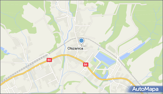 Olszanica powiat leski, Olszanica, mapa Olszanica powiat leski