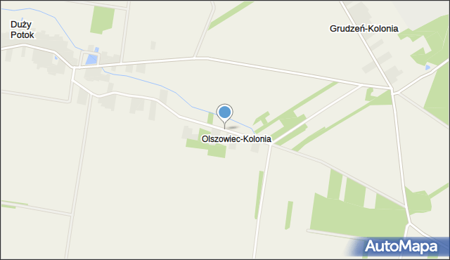 Olszowiec-Kolonia gmina Sławno, Olszowiec-Kolonia, mapa Olszowiec-Kolonia gmina Sławno