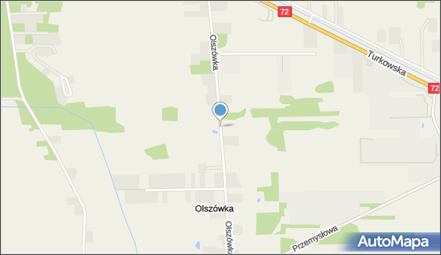 Olszówka gmina Przykona, Olszówka, mapa Olszówka gmina Przykona