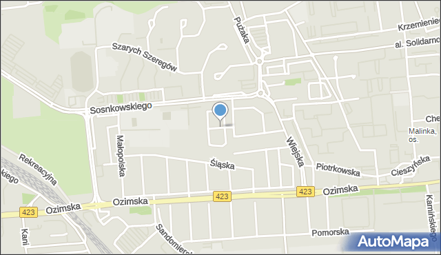 Opole, Olsztyńska, mapa Opola