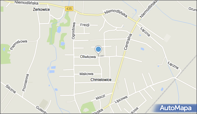 Opole, Oliwkowa, mapa Opola