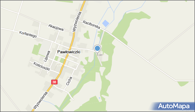 Ostrożnica, Olszewska, mapa Ostrożnica