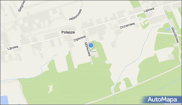 Potasze, Oliwkowa, mapa Potasze