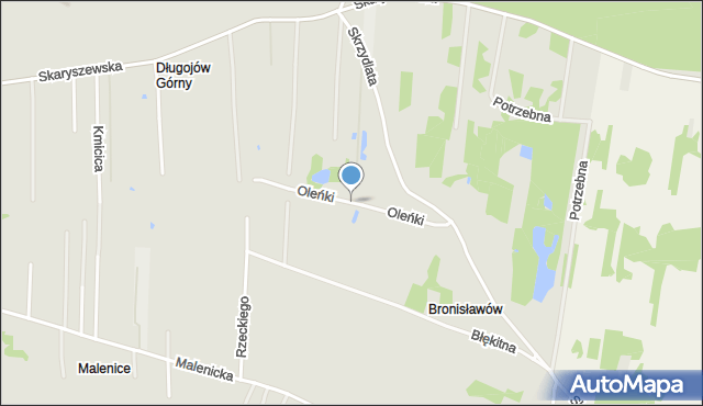 Radom, Oleńki, mapa Radomia