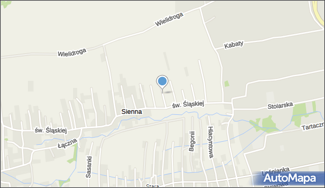 Sienna gmina Lipowa, Olchowa, mapa Sienna gmina Lipowa
