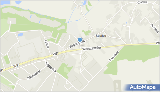 Spalice, Olchowa, mapa Spalice