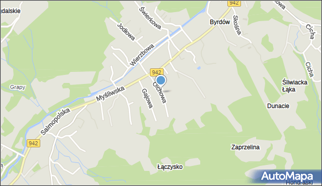 Szczyrk, Olchowa, mapa Szczyrk