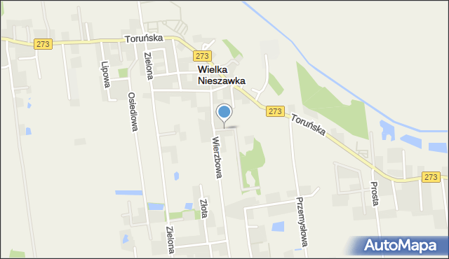 Wielka Nieszawka, Oliwkowa, mapa Wielka Nieszawka