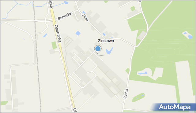 Złotkowo, Oliwkowa, mapa Złotkowo