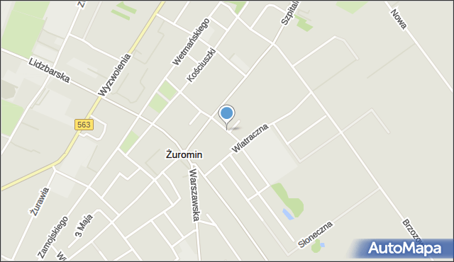 Żuromin, oo. Reformatów, mapa Żuromin