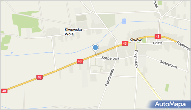 Klwów, Opoczyńska, mapa Klwów