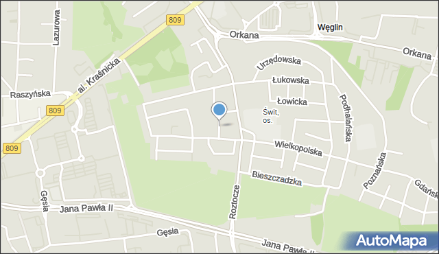 Lublin, Opolska, mapa Lublina