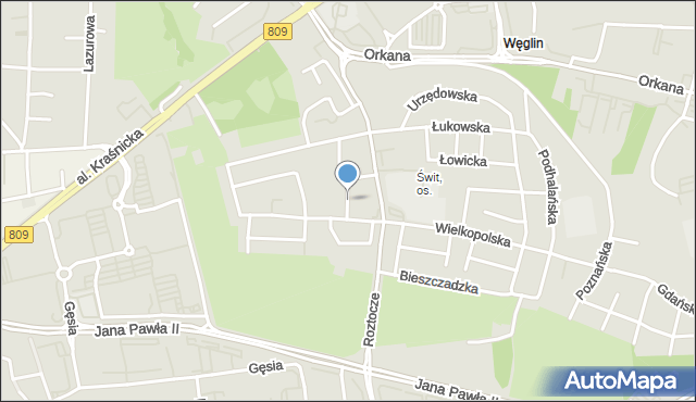 Lublin, Opolska, mapa Lublina