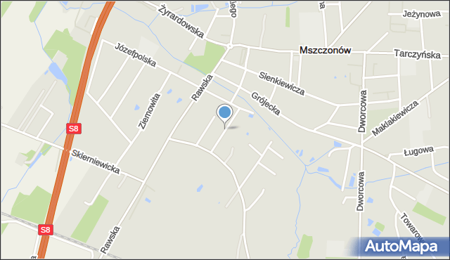 Mszczonów, Opłotki, mapa Mszczonów