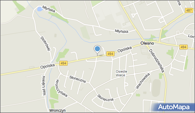 Olesno, Opolska, mapa Olesno