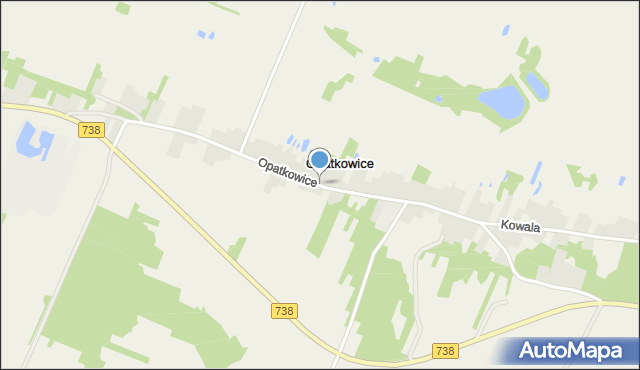 Opatkowice gmina Puławy, Opatkowice, mapa Opatkowice gmina Puławy