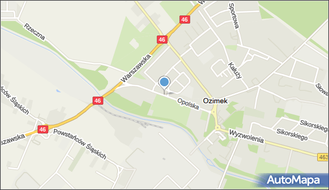 Ozimek, Opolska, mapa Ozimek