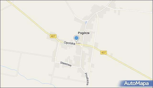 Pogórze gmina Biała, Opolska, mapa Pogórze gmina Biała