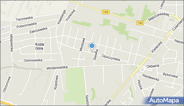 Radom, Opoczyńska, mapa Radomia