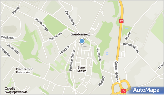 Sandomierz, Opatowska, mapa Sandomierza