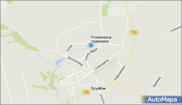 Szydłów powiat staszowski, Opatowska, mapa Szydłów powiat staszowski