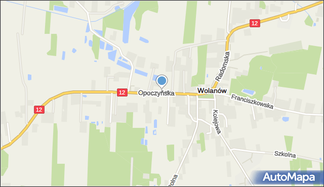 Wolanów powiat radomski, Opoczyńska, mapa Wolanów powiat radomski