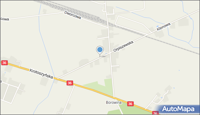 Biadki, Orpiszewska, mapa Biadki