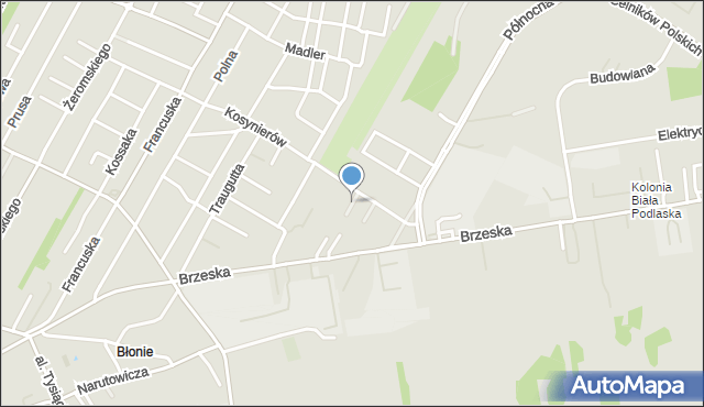 Biała Podlaska, Ordona Juliana, mapa Białej Podlaskiej